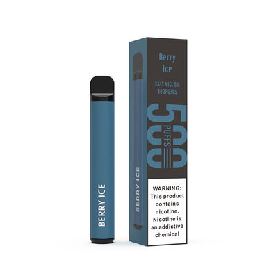 Cigs descartáveis azuis de 2.4mL Vape Pen Berry Ice E 14mm 500 sopros