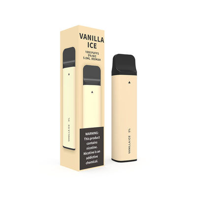 Sopros descartáveis de pouco peso Vanilla Ice do dispositivo 1000 da vagem de 6.0ml Vape